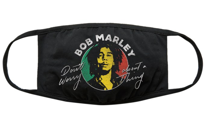 We’ve Got You Covered Now BOB MARLEY DON’T WORRY FACE MASK, $15, wegotyoucoverednow.com