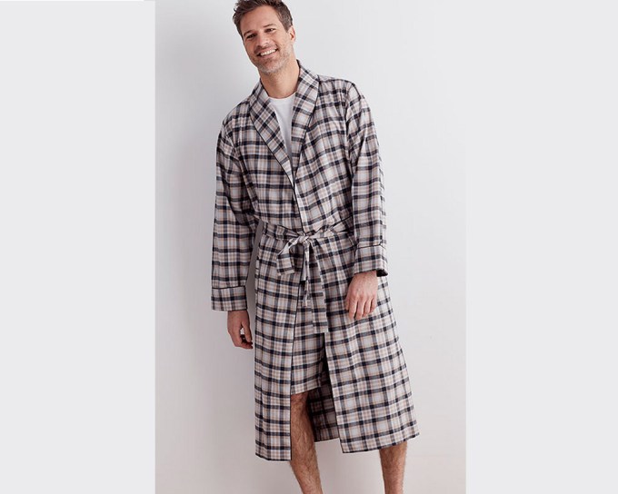 The Company Store Cotton Flannel Robe – Plaid, $58.99, thecompanystore.com