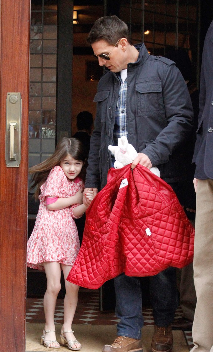 Tom Cruise and Suri Cruise leave their Downtown Hotel in NYC