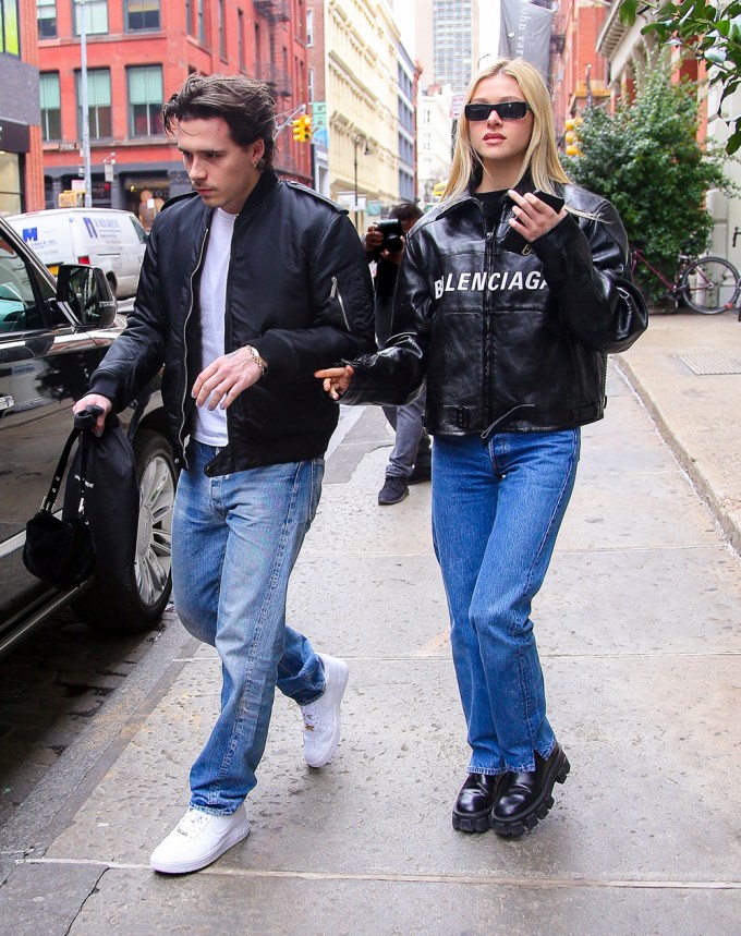 Brooklyn Beckham & Nicola Peltz walking