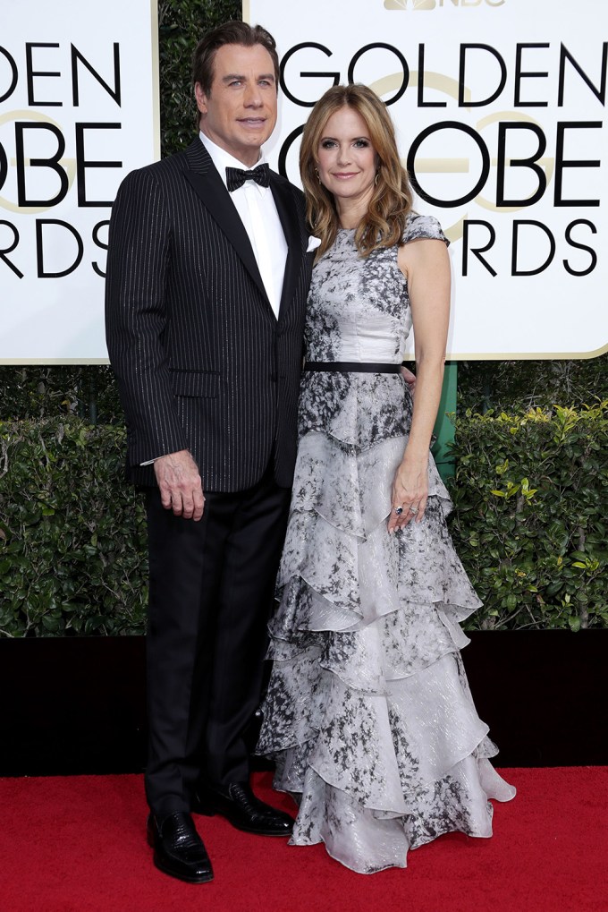 Kelly Preston & John Travolta At The 2017 Golden Globe Awards