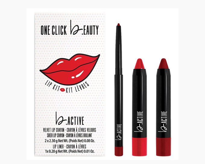 One Click Beauty b.ACTIVE Lip Kit in The Reds, $24, Amazon