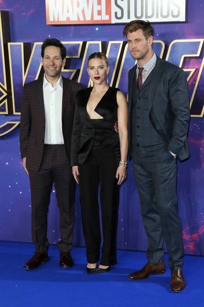Paul Rudd With Scarlett Johansson & Chris Hemsworth In 2019