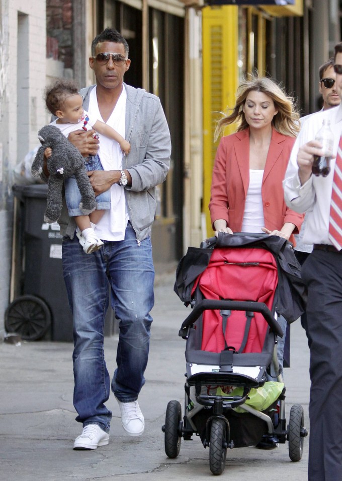 Ellen Pompeo & Family Stroll in 2011