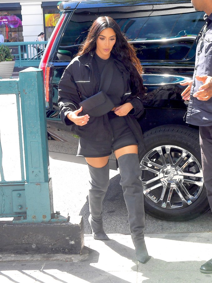 Kim Kardashian In Yeezy Shorts