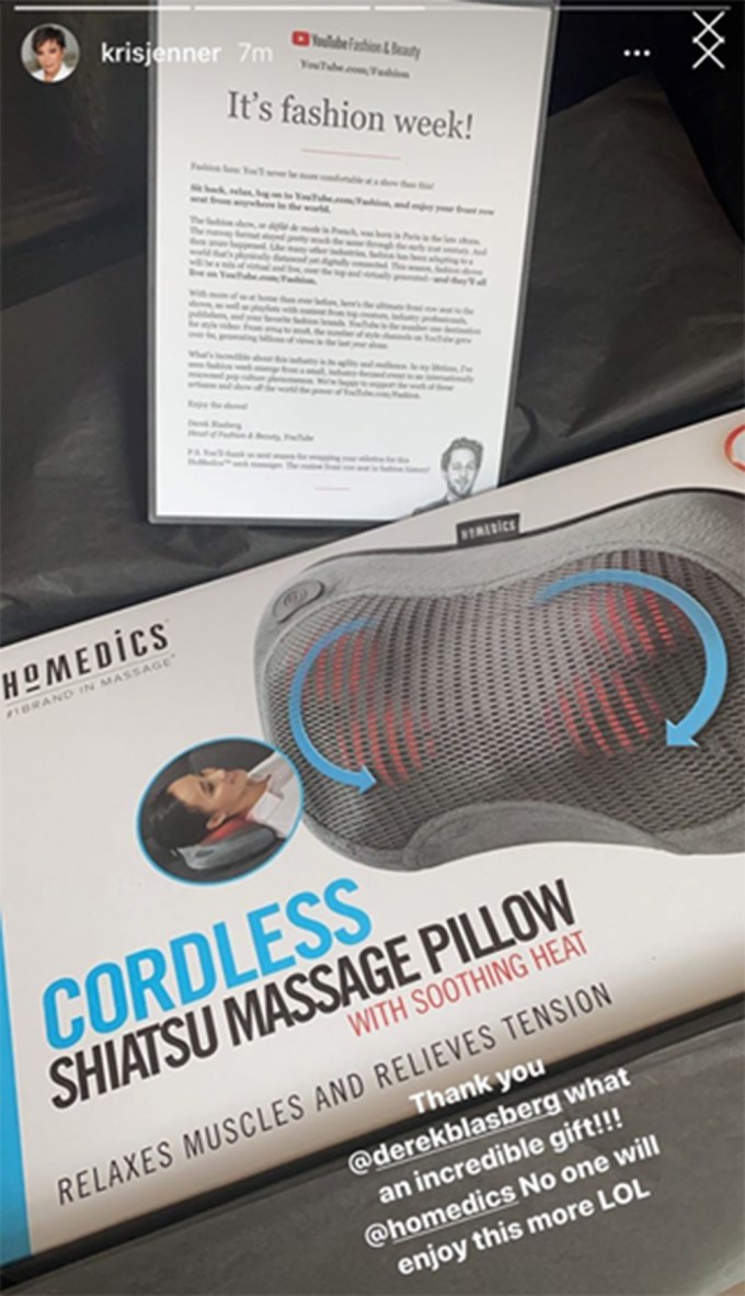 Kris Jenner, Julianne Moore + more with HoMedics Massage Pillow