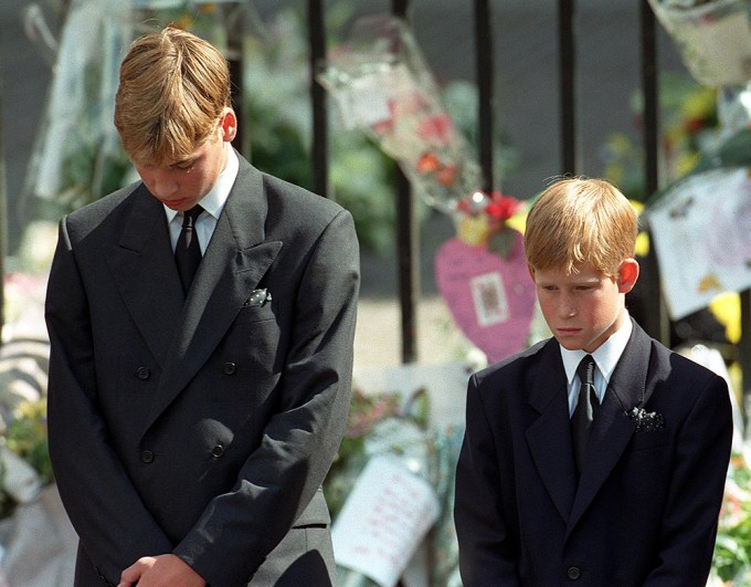 Prince William And Prince Harry Walk Behind Their Mother’s Casket
