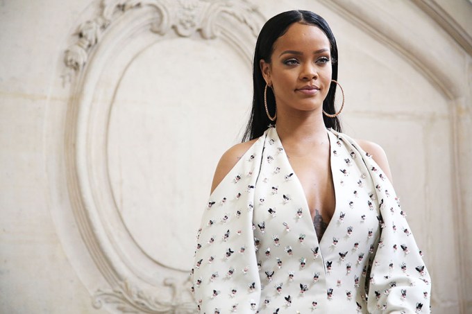 Rihanna At The Christian Dior Paris Fashion Show