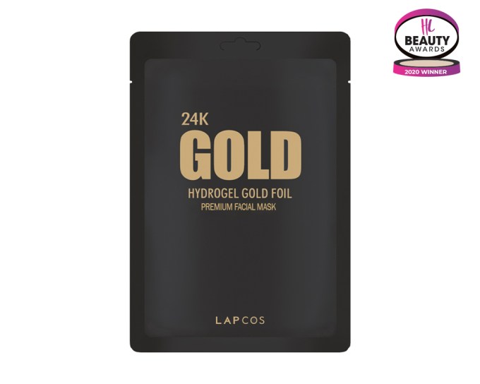BEST SHEET MASK – Lapcos 24K Gold Hydrogel Face Mask, $12, amazon.com