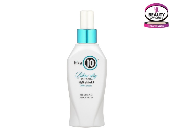 BEST HEAT PROTECTANT – It’s A 10 Miracle Blow Dry H2O Shield, $26.99, ulta.com
