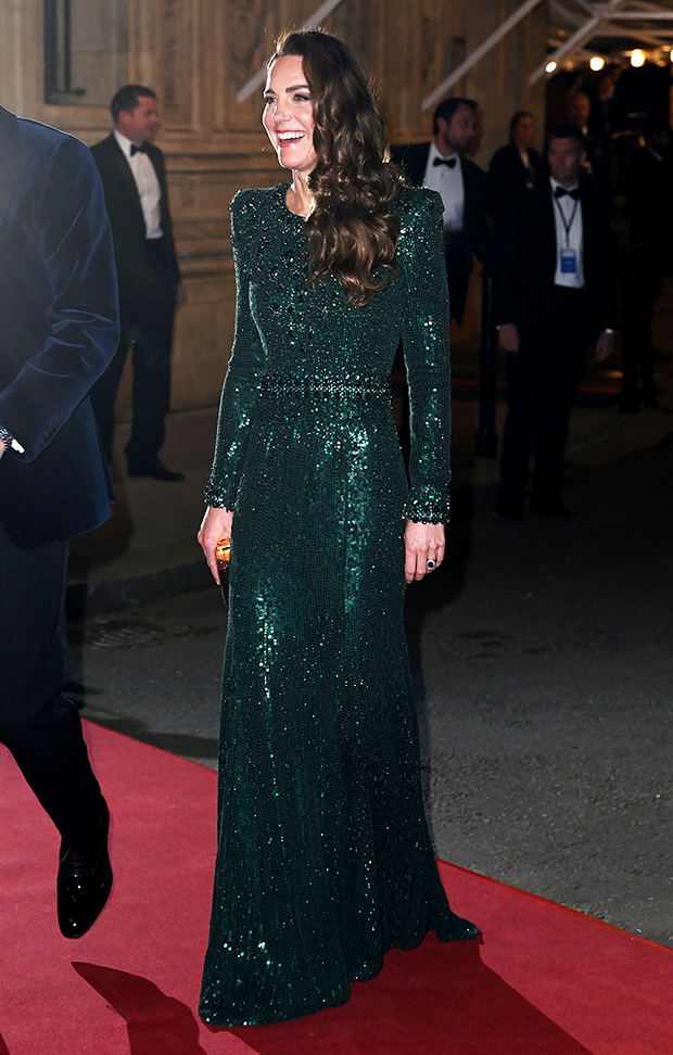 Kate Middleton In Emerald Green Sequin Gown In Islamabad On October