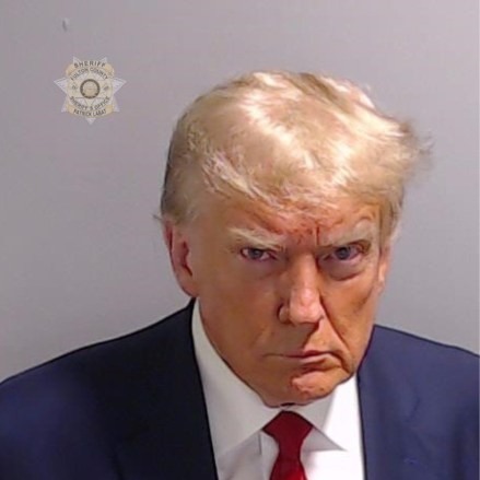 editorial use only. DOCUMENT /NO SALES Mandatory Credit: Photo by FULTON COUNTY SHERIFF'S OFFICE/HANDOUT/EPA-EFE/Shutterstock (14067527c) A photo updated disposition by Fulton County Sheriff's Office shows Fulton County Jail booking photo of former U.S. President Donald Trump in Atlanta, Georgia, U.S. Former U.S. President Donald Trump and 18 co-defendants were indicted by a Fulton County grand jury for 2020 election interference in Georgia. Former US President Donald Trump and 18 others indicted for interfering in the 2020 election., Atlanta, USA - August 24 2023