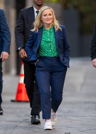 Amy Poehler is seen at 'Jimmy Kimmel Live' in Los Angeles, California. NON-EXCLUSIVE February 11, 2020 200211RB2 Los Angeles, CA www.bauergriffin.com. 11 Feb 2020 Pictured: Amy Poehler. Photo credit: RB/Bauergriffin.com / MEGA TheMegaAgency.com +1 888 505 6342 (Mega Agency TagID: MEGA608223_003.jpg) [Photo via Mega Agency]