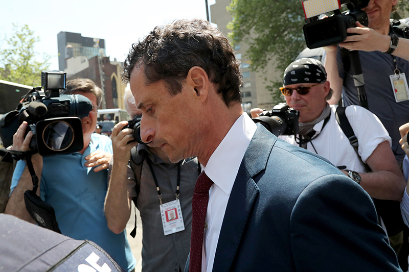 Anthony WeinerAnthony Weiner pleads guilty to sexting with a 15-year-old girl, New York, USA - 19 May 2017 Anthony Weiner leaves Federal Court after pleading guilty to sexting with a 15-year-old girl, New York, New York, USA, 19 May 2017