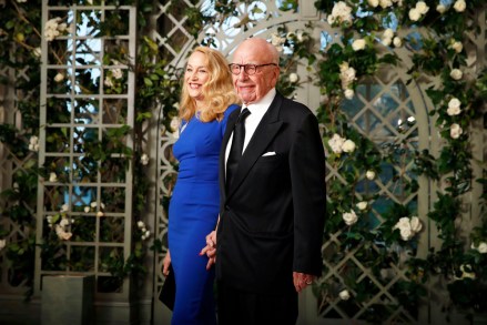 Jerry Hall, Rupert Murdoch. Jerry Hall and Rupert Murdoch arrive for a State Dinner with French President Emmanuel Macron and President Donald Trump at the White House, in Washington
Trump US France, Washington, USA - 24 Apr 2018