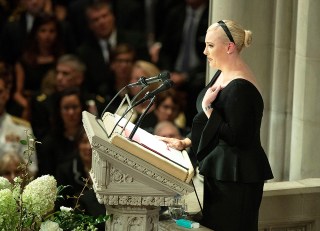 NO New York or New Jersey Newspapers or newspapers within a 75 mile radius of New York City
Mandatory Credit: Photo by REX/Shutterstock (9844042d)
Meghan McCain speaks at the funeral service for the late United States Senator John S. McCain, III (Republican of Arizona) at the Washington National Cathedral in Washington, DC.
Funeral of John McCain, Washington DC, USA - 02 Sep 2018