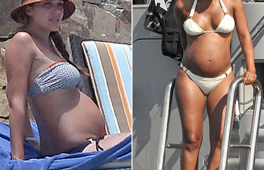 Pregnant Celebrities In Bikinis