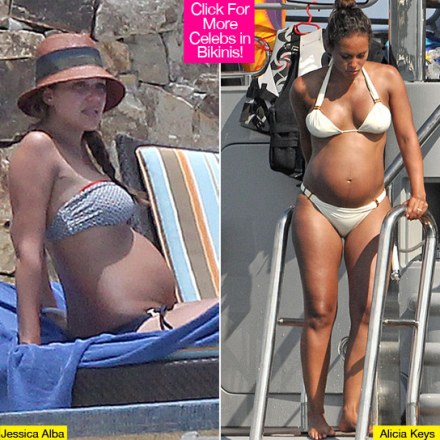 Pregnant Celebrities In Bikinis