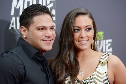 Ronnie Ortiz-Magro, left, and Sammi Giancola arrive at the MTV Movie Awards in Sony Pictures Studio Lot in Culver City, Calif., on
2013 MTV Movie Awards - Arrivals, Culver City, USA