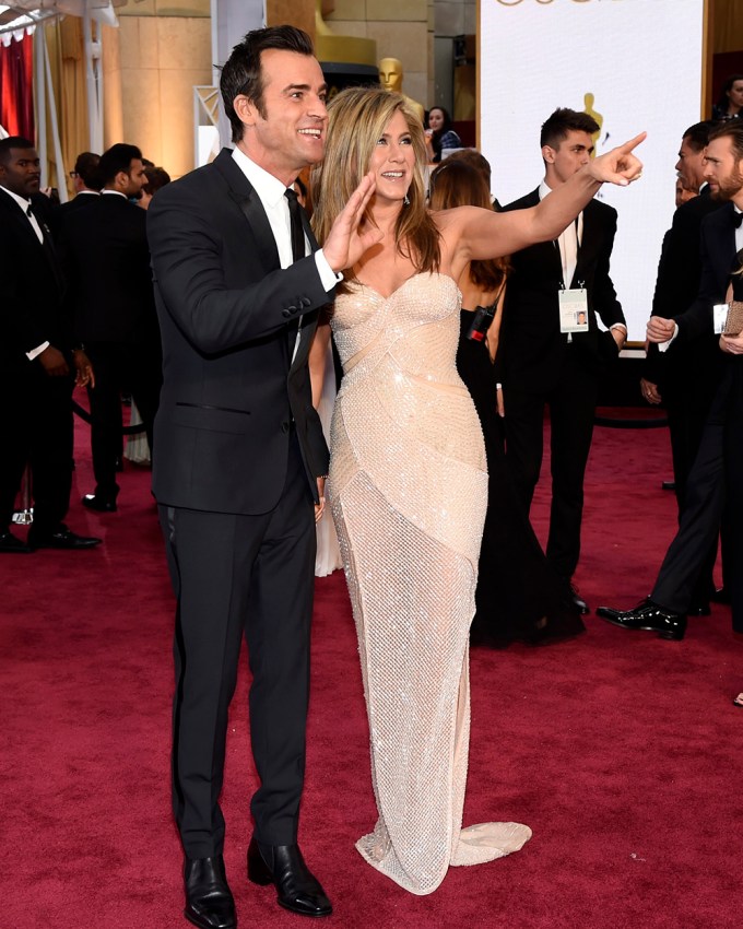 Jennifer Aniston & Justin Theroux on 2015 Oscars Red Carpet