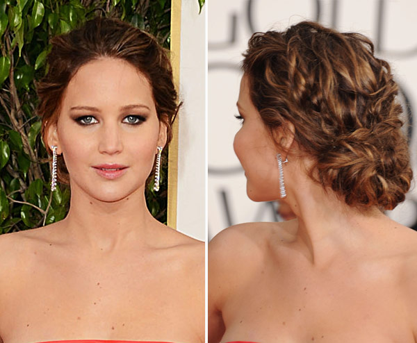 Jennifer Lawrence’s Golden Globe Awards Hair — Edgy Bun – Hollywood Life