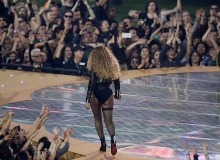 Beyonce
NFL 2015/16 Superbowl 50 Denver Broncos v Carolina Panthers Levi's Stadium, Santa Clara, America - 07 Feb 2016
NFL Super Bowl 50 Denver Broncos beat the Carolina Panthers. Coldplay with lead singer Chris Martin perform at half time with Beyonce Knowles and Bruno Mars.