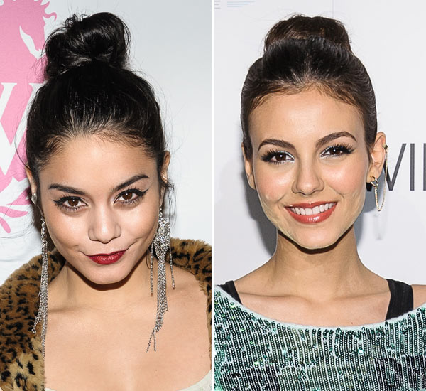 Selena Gomez Victoria Justice Porn - Victoria Justice Vs Vanessa Hudgens' Bun Battle â€” Whose High Bun Is Tops? â€“  Hollywood Life