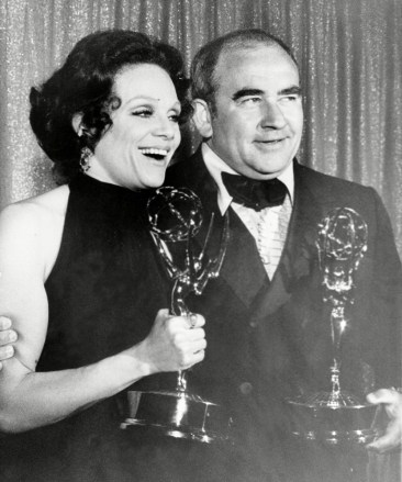 Harper Asner Actress Valerie Harper, left, and actor Ed Asner pose with their Emmy statuettes at the annual Primetime Emmy Awards presentation in Los Angeles, Ca., . Harper won best supporting actress and Asner won best supporting actor for their role in a comedy performance for "The Mary Tyler Moore Show
EMMYS HARPER ASNER, LOS ANGELES, USA