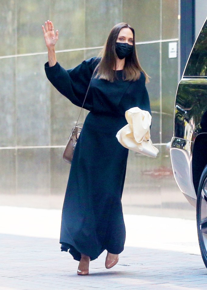 Angelina Jolie Rocks A Black Dress