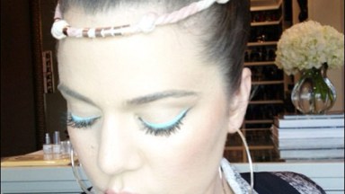 Khloe Kardashian Blue Eyeliner