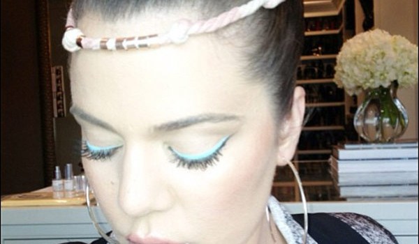 Khloe Kardashian Blue Eyeliner