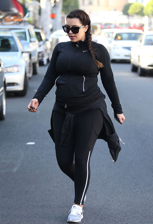 Kim Kardashian In Workout Clothes Taking A Break From Tight Dresses Hollywood Life