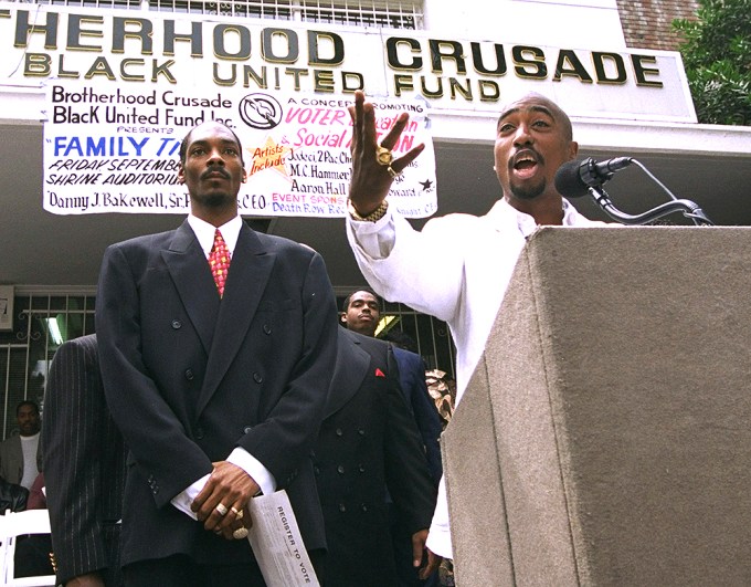 Tupac & Snoop Dogg At A Voter Rally