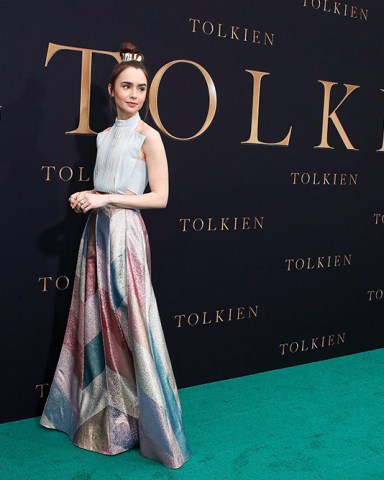 Lily Collins arrives for the LA Special Screening of Fox Searchlight Pictures 'Tolkien' at the Regency Village Theater in Westwood, Los Angeles, California, USA, 08 May 2019. The movie opens in US theaters on 10 May 2019.
LA Special Screening of Fox Searchlight Pictures' Tolkien, Los Angeles, USA - 08 May 2019