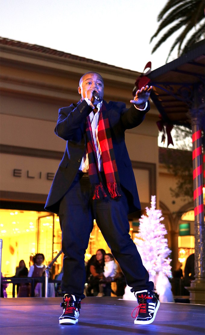 Kyle Massey performs at Christmas tree lighting ceremony