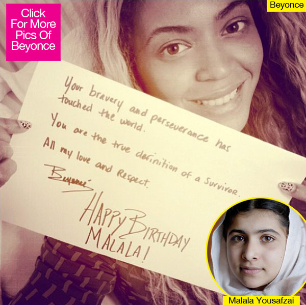 Beyonce Malala Yousafzai