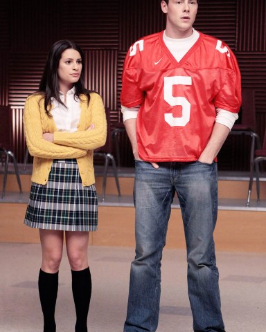 GLEE, (from left): Lea Michele, Cory Monteith, 'Showmance', (Season 1, ep. 102, aired Sept. 9, 2009), 2009-. photo: Carin Baer / © Fox Television / Courtesy: Everett Collection