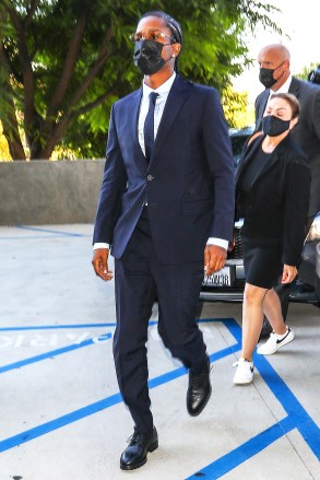 Los Angeles, CA  - Rap star ASAP Rocky arrives at a Los Angeles court with a suit on after being charged with felony assault with a firearm.  Rocky, whose real name is Rakim Mayers, faces two counts of assault with a semiautomatic firearm with allegations of personally using a firearm.Pictured: ASAP RockyBACKGRID USA 17 AUGUST 2022 USA: +1 310 798 9111 / usasales@backgrid.comUK: +44 208 344 2007 / uksales@backgrid.com*UK Clients - Pictures Containing ChildrenPlease Pixelate Face Prior To Publication*