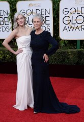 Actress Jamie Lee Curtis, right, and daughter Annie Guest attend the 73rd annual Golden Globe Awards at the Beverly Hilton Hotel in Beverly Hills, California on January 10, 2016.Golden Globe Awards, Beverly Hills, California, United States - 10 Jan 2016
