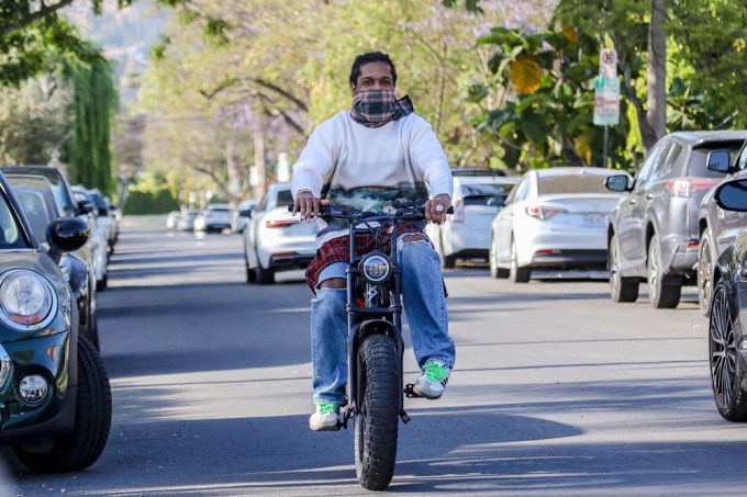 A$AP Rocky takes a ride on his Super73 Electric Motorbike in Beverly Hills