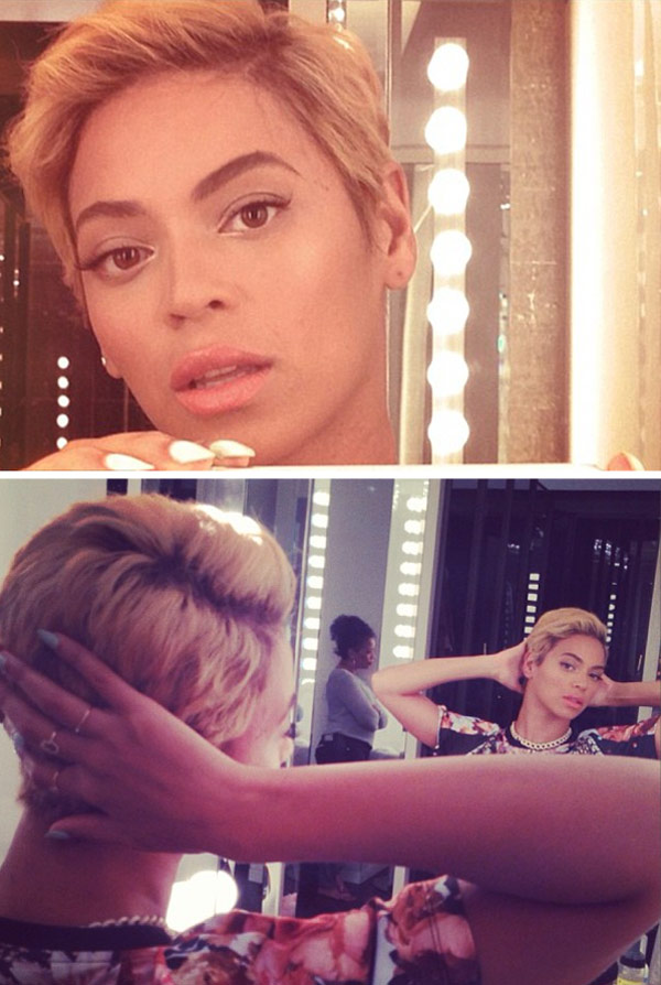 beyonce hair — singer cuts it all off debuts new pixie cut