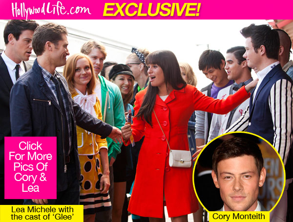 Lea Michele Filming Glee