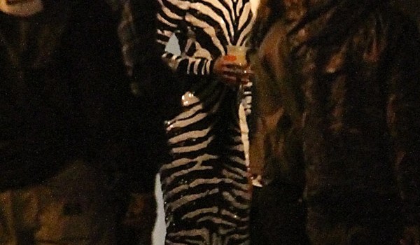 Pic Rihanna Zebra Print Dress Filming New Music Video For Work Hollywood Life