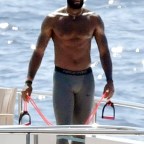 *EXCLUSIVE* Lebron James works out before lunch with family and friends aboard a yacht in Capri