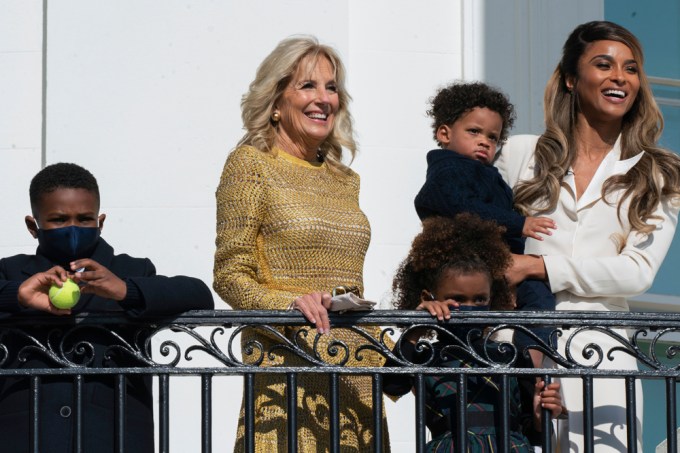 Ciara with her kids and First Lady Jill Biden