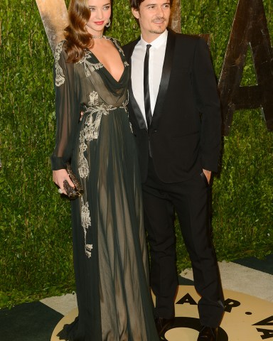 Miranda Kerr (L) and Orlando Bloom attend Vanity Fair's 19th annual Oscars party at the Sunset Tower Hotel.
2013 Vanity Fair Oscars Party, West Hollywood