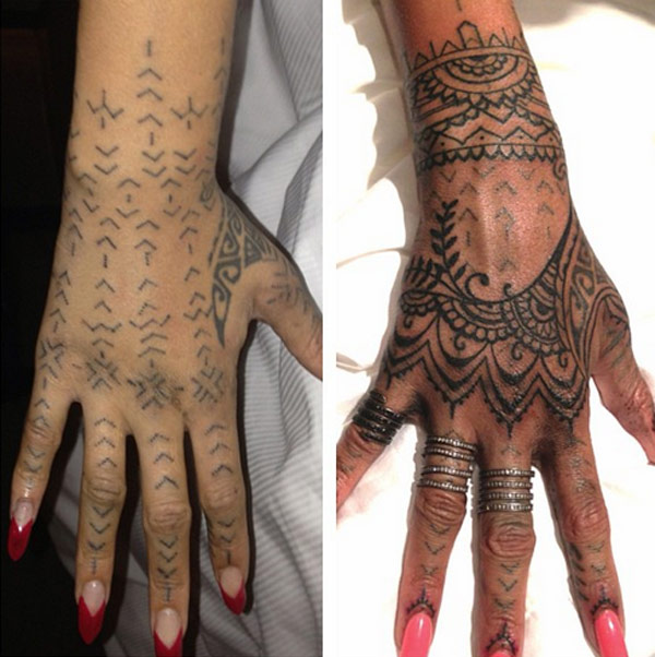 Rihanna Hand Tattoo