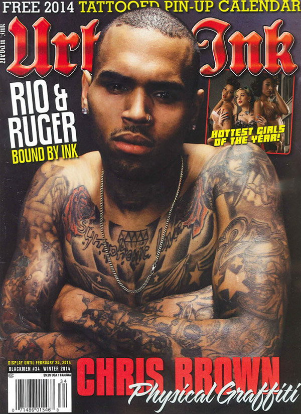 Chris Brown Poses Shirtless On Urban Ink While Still In Rehab Hollywood Life