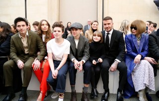 Brooklyn Beckham, Hana Cross, Cruz Beckham, Romeo Beckham, Harper Beckham, David Beckham and Anna Wintour in the front row
Victoria Beckham show, Front Row, Fall Winter 2019, London Fashion Week, UK - 17 Feb 2019