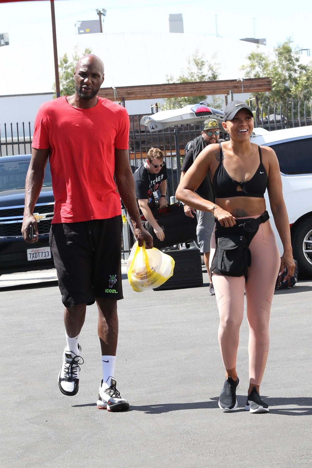 *EXCLUSIVE* Lamar Odom and girlfriend Sabrina Parr arrive at dance studio with lunch in hand!